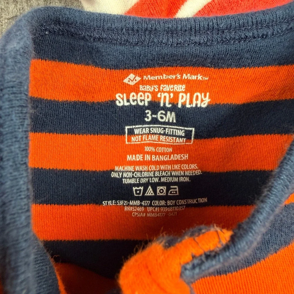 H&M Carters Baby Boy 6pc Bundle 0-3M Sleepers Bodysuit Romper Sweatshirt‎ Set